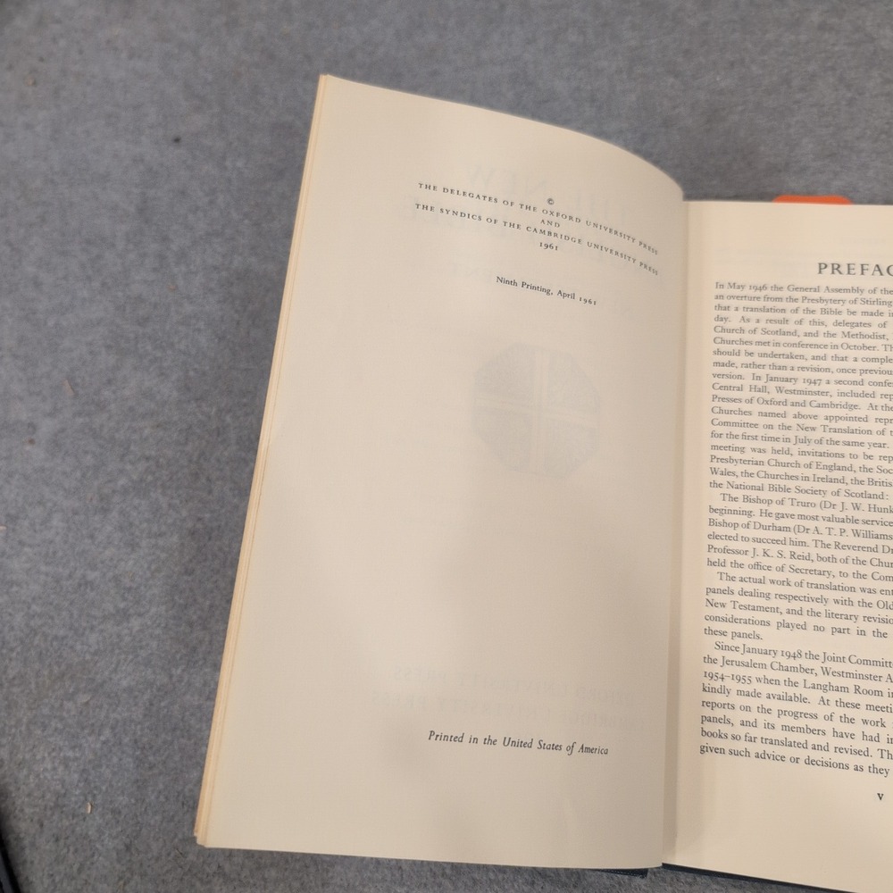 The New English Bible New Testament 1961 Hardcover Oxford Cambridge Univ Press - Picture 5 of 6